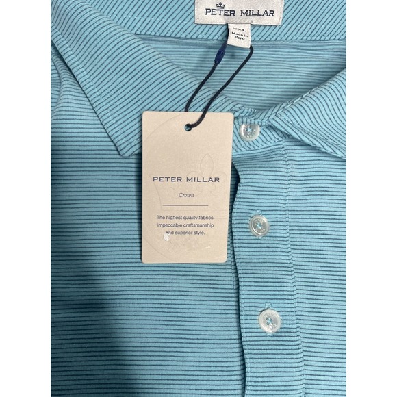 Peter Millar Crown Sport Polo Shirt Mens 2XL Crest Isle Stripe Short Sleeve Golf - Picture 3 of 7